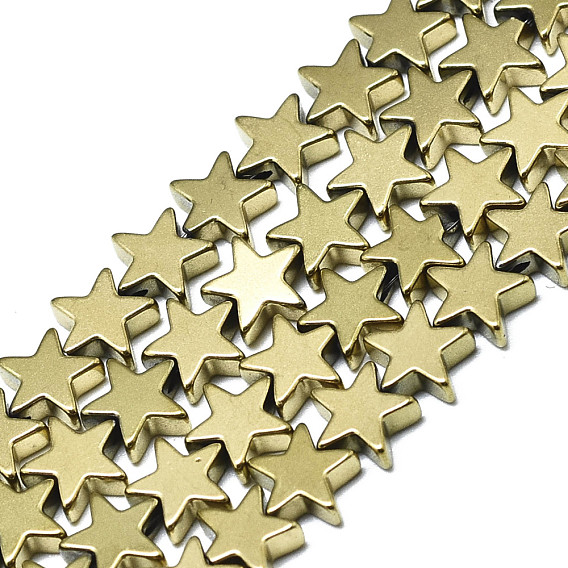 Electroplate Non-magnetic Synthetic Hematite Beads Strands, Star