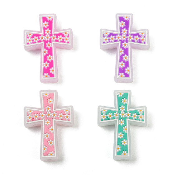 Силиконовые фокусные шарики, крест с цветком