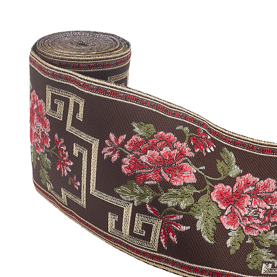 5 Meter Jacquard Ribbon, Tyrolean Ribbon, Polyester Ribbon, for DIY Sewing Crafting, Home Decors, Floral Pattern
