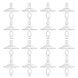201 Stainless Steel 2-Loop Link Pendants, Angel