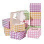 24шт. 6цвета клетчатые складные бумажные коробки для конфет с окошком в виде кролика, для упаковки пасхальных подарков, квадратный