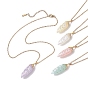 Resin Leaf Pendant Necklaces, with 304 Stainless Steel Cable Chains