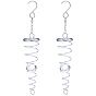 2Pcs Steel Spring Coil Fittings, for Wind Chime Making, with 2Pcs Stainless Steel Wind Spinner Swivel Hooks and Crystal Ball