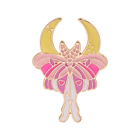 Luna Moth Enamel Pins, Alloy Enamel Brooches for Backpack Clothes