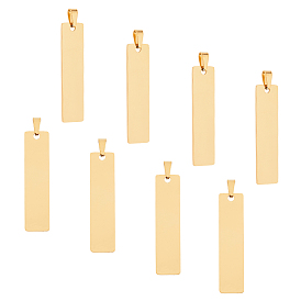 Unicraftale 304 Stainless Steel Pendants, Stamping Blank Tag, Rectangle