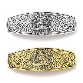 Viking Knot Alloy Retro Hair Barrettes, Hair Accessories for Women & Girls, Rectangle with Tree