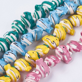 Handmade Porcelain Beads, Shark Shape