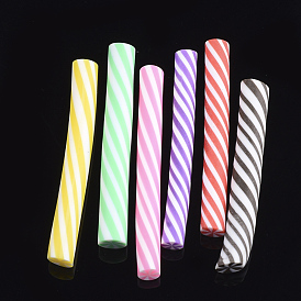 Handmade Twisted Candy Stripe Polymer Clay Canes, Swirl Pattern Rods for Nail Art, Resin Crafts & DIY Decoration