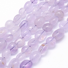 Нити бусин из натурального лавандового аметиста, овальные