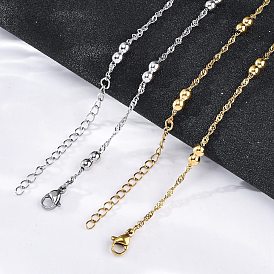 304 ожерелья из двойной круглой веревочной цепи из нержавеющей стали