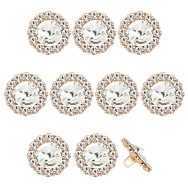 10 шт. пуговицы со стразами из сплава, цветок