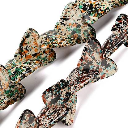 Нити из синтетических бирюзовых бусин, нанесенных методом распыления, бабочка