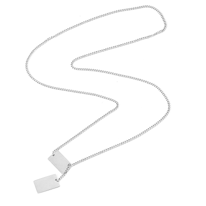 304 из нержавеющей стали ожерелья Lariat, Ожерелья-цепочки с якорным плетением для женщин и мужчин, пустой тег