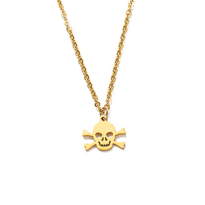 Men's Skull Necklace for Halloween by Titanium Steel Jewelry