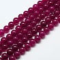 Natural Malaysia Jade Bead Strands, Dyed & Heated, Round Beads