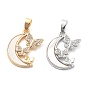 Латунные микро проложить кубического циркония подвески, без кадмия, без никеля и без свинца, с оболочкой, луна с подвесками в виде бабочек