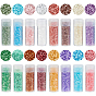 80g 16 цвета имитация кошачьих глаз стеклянный бисер, окрашенные, цилиндр, с 16шт. прозрачных пластиковых многоразовых бутылок