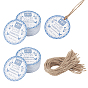 60Pcs Round Paper Thank You Gift Tags, with 60Pcs Jute Rope, for Baby Shower