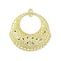 Rack Plating Alloy Chandelier Component Links, Flat Round with Flower
