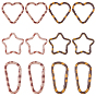 12 pcs 6 styles anneaux de porte à ressort en alliage