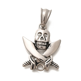 304 подвески из нержавеющей стали, череп с амулетом в виде сабли