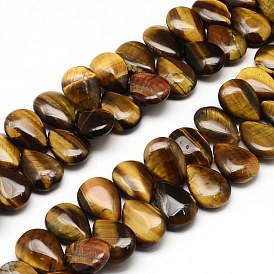 Teardrop Natural Tiger Eye Pendant Beads Strands