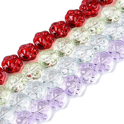 Прозрачные стеклянные бусины гальваническим пряди, печать кошачьей лапы