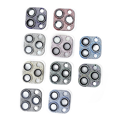 Alloy Rhinestone Mobile Phone Lens Film, Lens Protection Accessories, Compatible with 13/14/15 Pro & Pro Max Camera Lens Protector