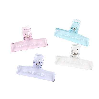 Прозрачные пластиковые зажимы бульдога, шарнирный зажим, школьные офисные принадлежности