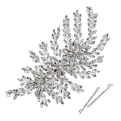 1наборы шпилек для волос из цинкового сплава и страз, для свадебных принадлежностей невесты