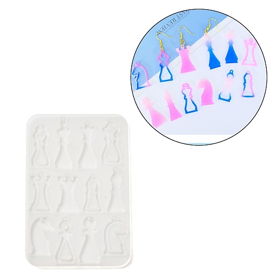 Chess Pendant DIY Silicone Molds, Resin Casting Molds, for UV Resin, Epoxy Resin Craft Making