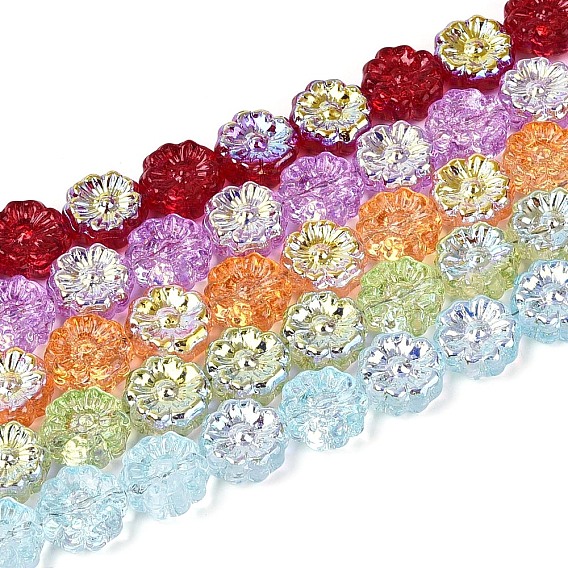 Гальванизируйте прозрачное стекло бисер нитей, цветка сливы, с покрытием AB цвета