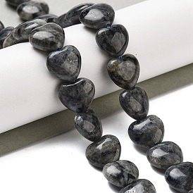 Natural Larvikite Beads Strands, Heart