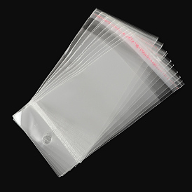 OPP мешки целлофана, прямоугольные, 12x6 см, отверстие: 8 мм, односторонняя толщина: 0.035 мм, внутренняя мера: 7x6 см