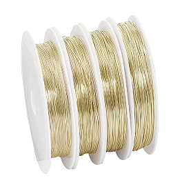 80m 4 alambre de cobre ecológico redondo de tamaño, alambre de cobre para la fabricación de joyas, larga duración plateado