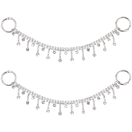 2шт. цепочки для украшения обуви из железа и смолы со стразами