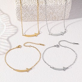 Меч 304 браслеты из нержавеющей стали и комплекты ожерелий с подвесками