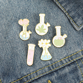 Charming Daisy Pink Flower Alloy Brooch - Elegant and Minimalistic Plant Badge
