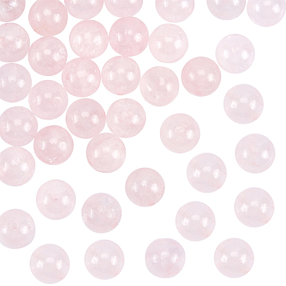 Brins de perles rondes en quartz rose naturel