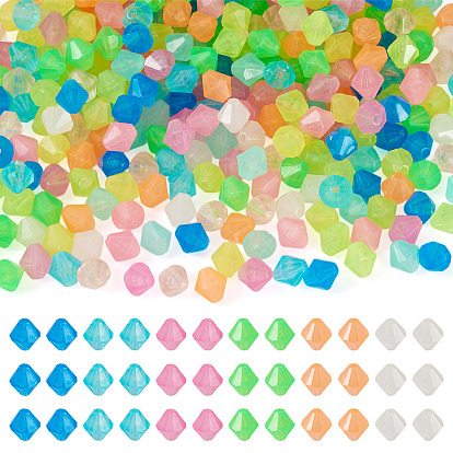 500шт. светящиеся прозрачные акриловые бусины, светится в темноте