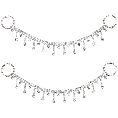 2шт. цепочки для украшения обуви из железа и смолы со стразами