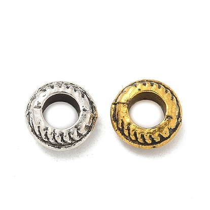 Сплавочные овальные бусины тибетского стиля , без кадмия и без свинца, плоско-круглые