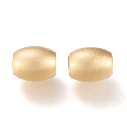 Matte Brass European Style Beads, Large Hole Beads, Long-Lasting Plated, Barrel