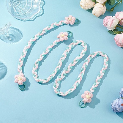 2 шт. 2 стили полиэстер и спандекс шнуры веревки подвесные украшения, с хлопковым цветком и окрашенными распылением кольцами из сплава пружинного затвора