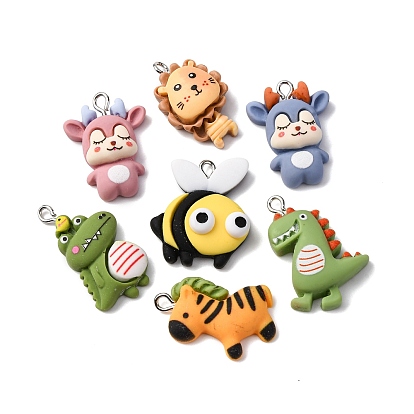 Подвески из смолы с животной тематикой, с железной платиной петлей, разнообразные