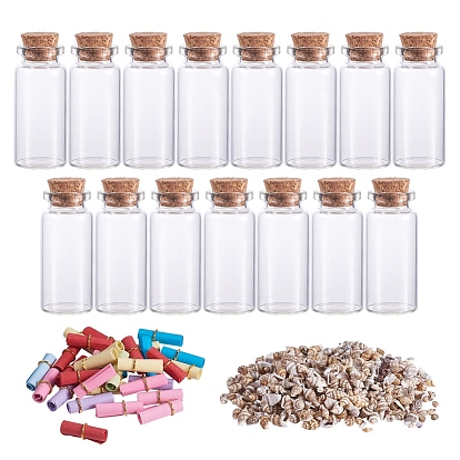 DIY Making, Glass Jar Bead Containers, No Hole Spiral Shell Beads and DIY Paper Slip Rolls Pills