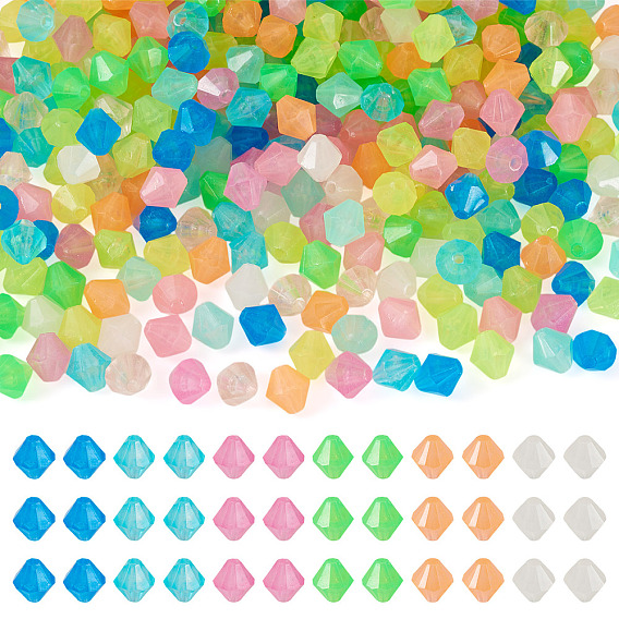 500шт. светящиеся прозрачные акриловые бусины, светится в темноте