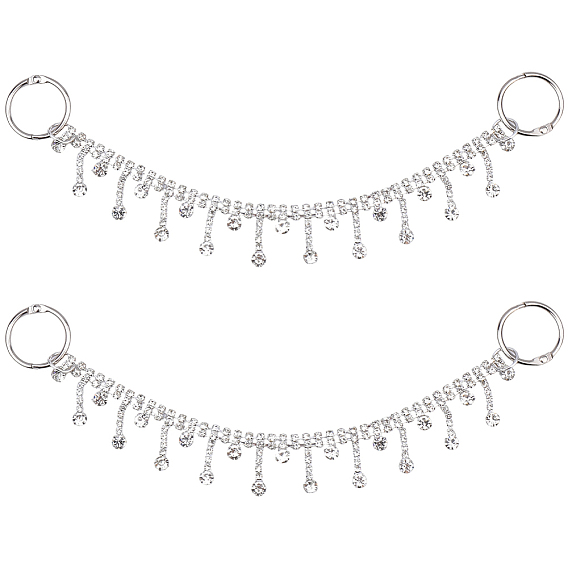 2шт. цепочки для украшения обуви из железа и смолы со стразами