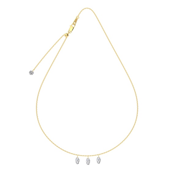 Прозрачный кубический цирконий 3 овальный кулон 925 ожерелья из стерлингового серебра с цепочкой для женщин