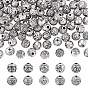 100Pcs 10 Styles Tibetan Style Alloy Beads, Round